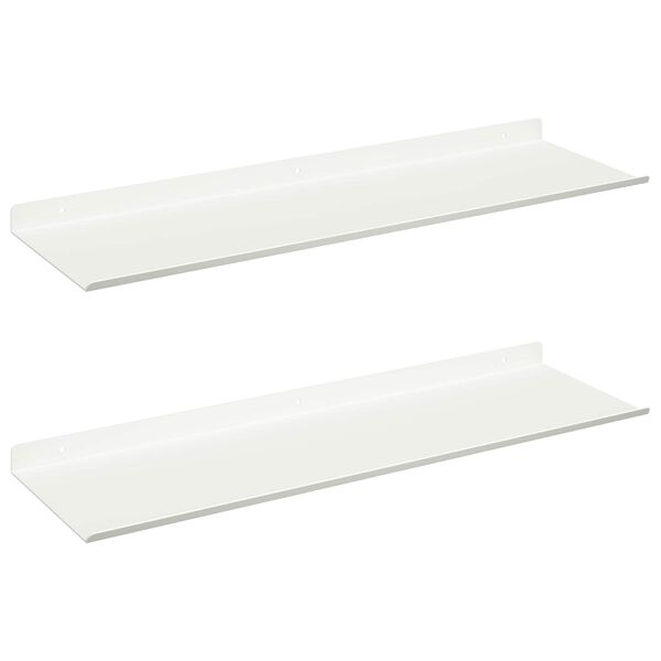 vidaXL Ležeča polica 2 pcs Bela 60 x 18 x 2,5 cm Jeklo