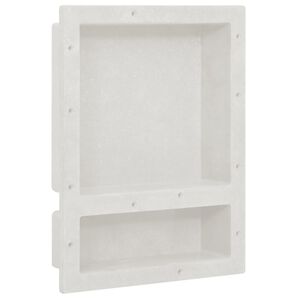vidaXL Ni&scaron;a za tu&scaron; kabino z 2 predelkoma mat bela 41x51x10 cm