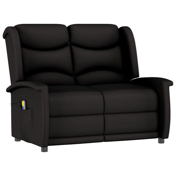 vidaXL Masažni dvosed črno blago iz mikrovlaken