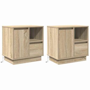 vidaXL Nočna omarica s predalom 2 pcs Sonoma hrast 50 x 34,5 x 50 cm.