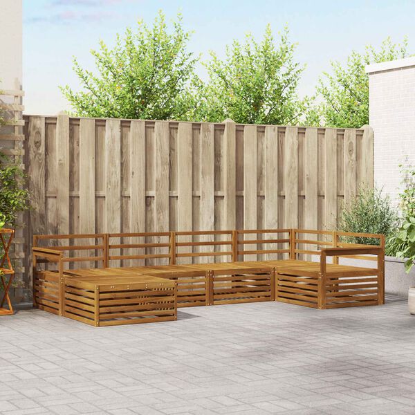 vidaXL Zunanja garnitura za sedenje 6 pcs Naravna