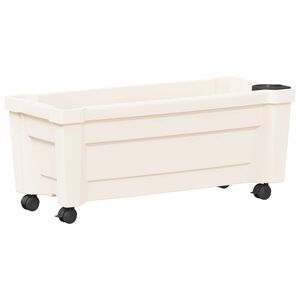 vidaXL Calypso cvetlični lonec s kolesi Bela 79 x 35 x 33 cm PP