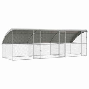 vidaXL Pasja lopa 3 kos srebrna 6 x 2 x 2 m Pocinkano jeklo