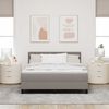 vidaXL Postelja z vzmetnico z vzmetnico Taupe 140 x 190 cm blago