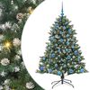 vidaXL Umestno božično drevo Zelena 150 cm PVC, plastika in jeklo