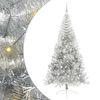 vidaXL Umjetna preddekorirana božićna jelka srebrna 240 cm PET