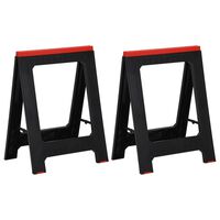 vidaXL Zložljiva delovna stolica 2 kosa črna in rdeča PP 350 kg