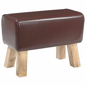 vidaXL klop 60 x 30 x 45 cm Pravo usnje Temno rjava