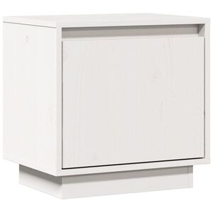 vidaXL Nočna omarica bela 40x30x40 cm trdna borovina
