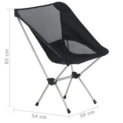 vidaXL Zložljivi stoli za kampiranje 2 kosa 54x50x65 cm aluminij