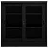 vidaXL Omara z drsnimi vrati črna 90x40x90 cm jeklo
