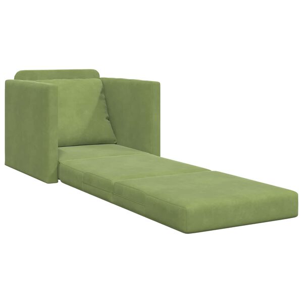vidaXL Sofa postelja 60cm Svetlo zelena Žamet