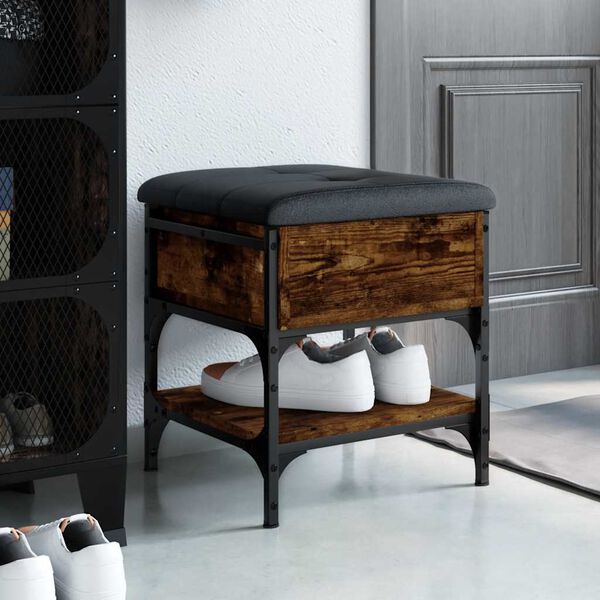 vidaXL Klop za čevlje dimljen hrast 42x42x45 cm inženirski les