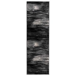 vidaXL Tekstilni preproga FLORNES Tkano Črna Čopiči 67 x 200 cm PP