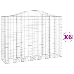 vidaXL Obokane gabion ko&scaron;are 6 kosov 200x50x140/160cm pocinkano železo