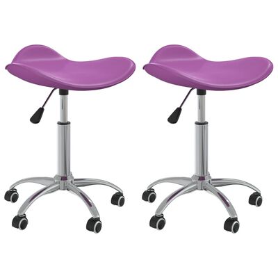 vidaXL Vrtljivi jedilni stoli 2 kosa vijolično umetno usnje