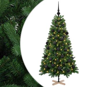 vidaXL Umetna božična jelka z bučko 120 cm 150 LED Toplo bela PVC