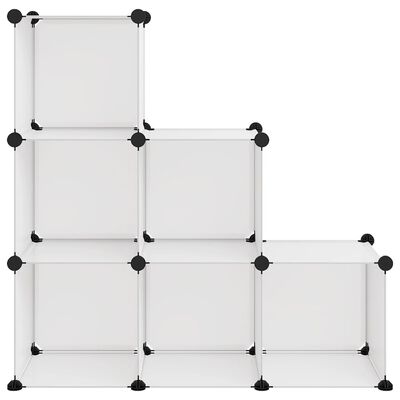 vidaXL Kockasta omarica za shranjevanje s 6 kockami prozoren PP