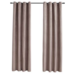 vidaXL Zatemnitvene zavese s kovinskimi obročki 2 kosa taupe 140x175cm