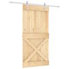 vidaXL Drsna vrata Naravna in bela 100 x 210 cm Masiven borov les