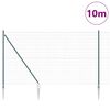 vidaXL Ograja s stebrom Zelena 1,5 x 10 m Jeklo in PVC