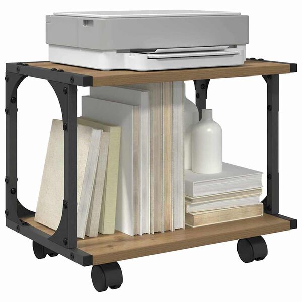 vidaXL Stojalo za tiskalnik Umetni hrast 41 x 28 x 33.5 cm