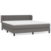 vidaXL Box spring postelja z vzmetnico siva 180x200 cm umetno usnje