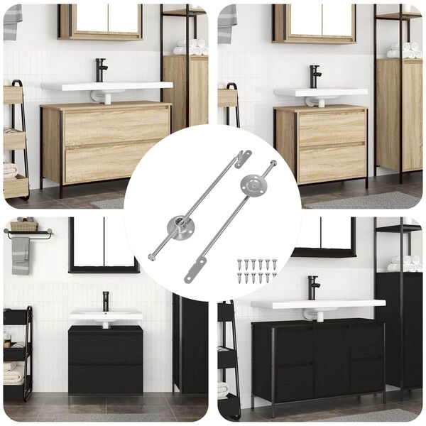 vidaXL Spojnik s potegom 2 pcs srebrna 190 mm elezo