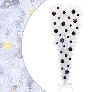 vidaXL Umestno božično drevo med 150 LED Bela 120 cm PVC in jeklo