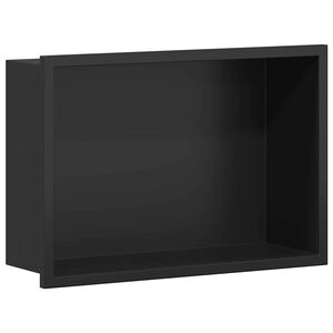 vidaXL Tu&scaron; ni&scaron;a Črna 30 x 20 x 9,5 cm Nerjaveče jeklo