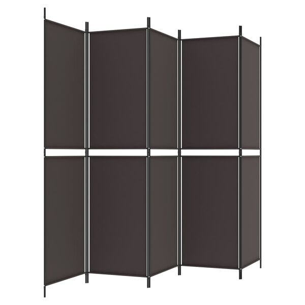 vidaXL Paravan 5-delni rjav 250x200 cm blago