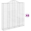 vidaXL Obokane gabion ko&scaron;are 8 kosa 200x30x200/220 cm pocinkano železo