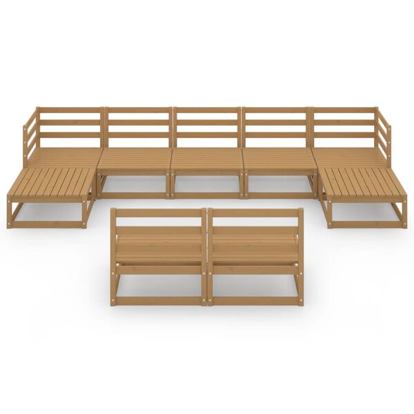 vidaXL Vrtna sedežna garnitura 9-delna trdna borovina