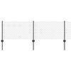 vidaXL Ograja s stebrom Siva 0,4 x 100 m Jeklo in PVC
