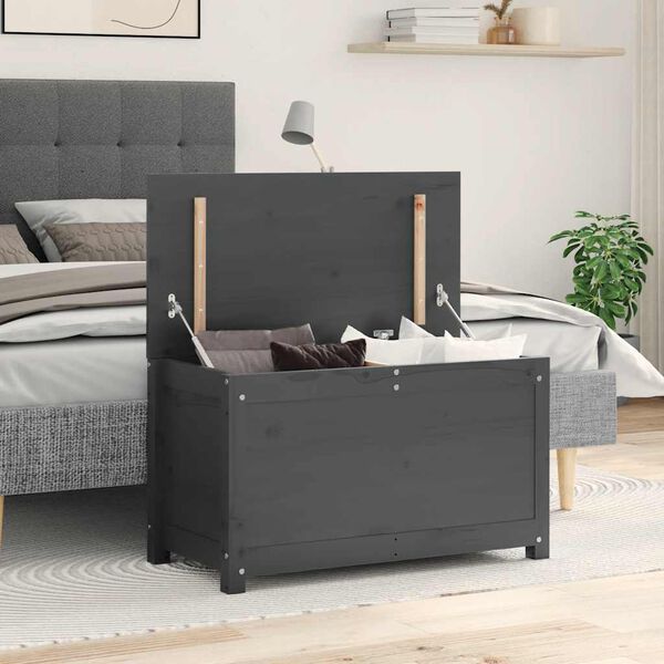 vidaXL Škatla za shranjevanje 80x40x45,5 cm trdna borovina