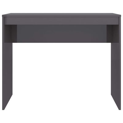 vidaXL Pisalna miza visok sijaj siva 90x40x72 cm inženirski les