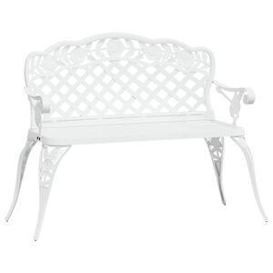 vidaXL Vrtna klop 108 cm liti aluminij bele barve