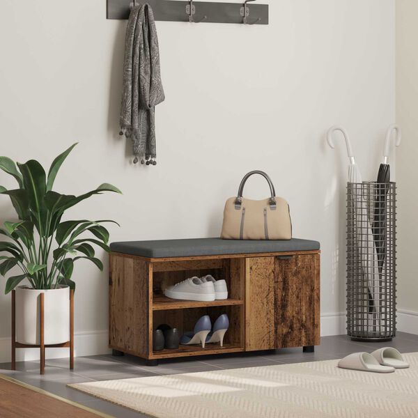 vidaXL Haldna klop z blazino Enobarvno Star les 80 x 38 x 46 cm