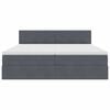 vidaXL Postelja z LED lučmi z vzglavjem Temno siva 180 x 200 cm Žamet