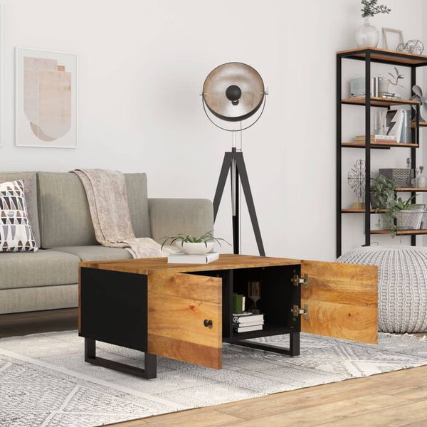 vidaXL Klubska mizica 80x50x40 cm trden mangov les in inženirski les