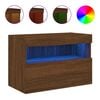 vidaXL Stenska TV omarica z LED lučkami rjavi hrast 60x30x40 cm