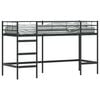 vidaXL Postelja z loft tipom za otroke Črna 75 x 190 cm Jeklo
