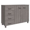 vidaXL Komoda HAMAR svetlo siva 113x40x80 cm trdna borovina