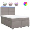 vidaXL Box spring postelja z vzmetnico taupe 160x200 cm blago