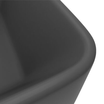 vidaXL Razkošen umivalnik mat temno siv 41x30x12 cm keramičen