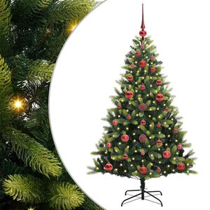 vidaXL Umjetna zložljiva božićna jelka 150 LED Zelena 120 cm PVC in PE