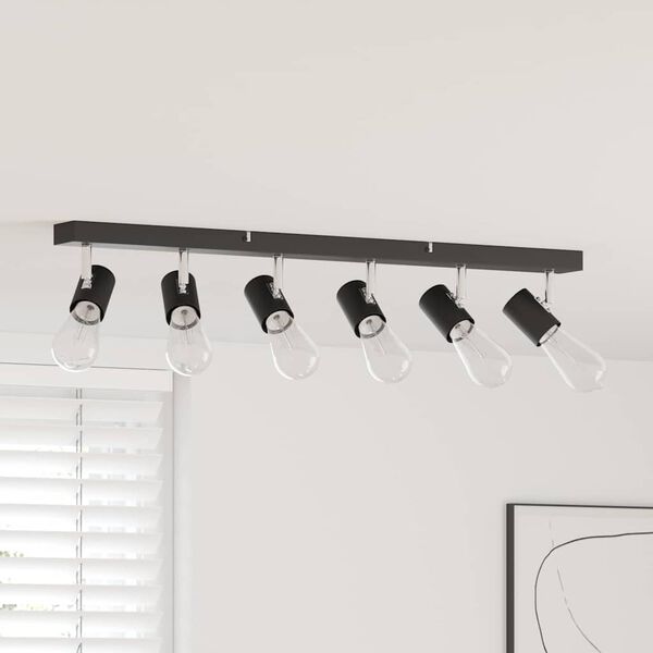 vidaXL Stropni reflektor Črna 73 x 6.5 x 11.5 cm Jeklo