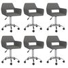 vidaXL Vrtljivi jedilni stoli 6 kosov temno sivo blago