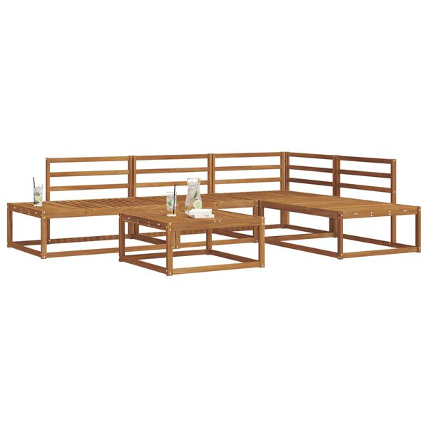 vidaXL Zunanja garnitura za sedenje 5 Kos Naravna Masiven les akacije