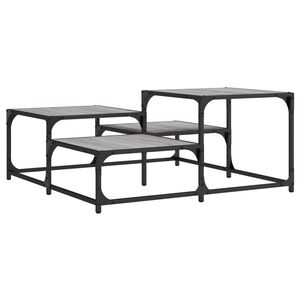 vidaXL Klubska mizica siva sonoma 87,5x87,5x40 cm inženirski les